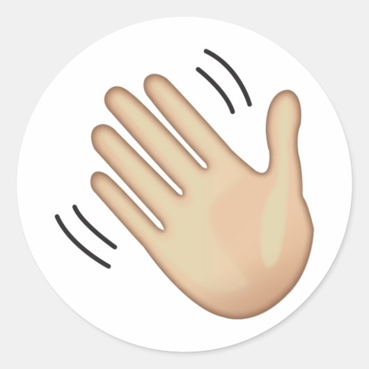 Zwaaiend Handteken - Emoji Ronde Sticker (Voorkant)