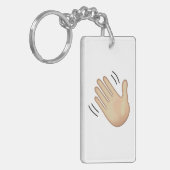 Zwaaiend Handteken - Emoji Sleutelhanger (Voorkant Links)