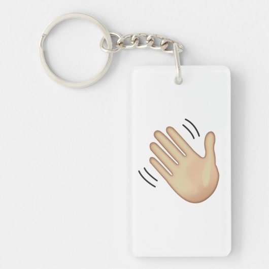 Zwaaiend Handteken - Emoji Sleutelhanger (Voorkant)
