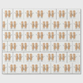 Zwaaiend Sticker Figuur Koppel  Cadeaupapier (Vlak)