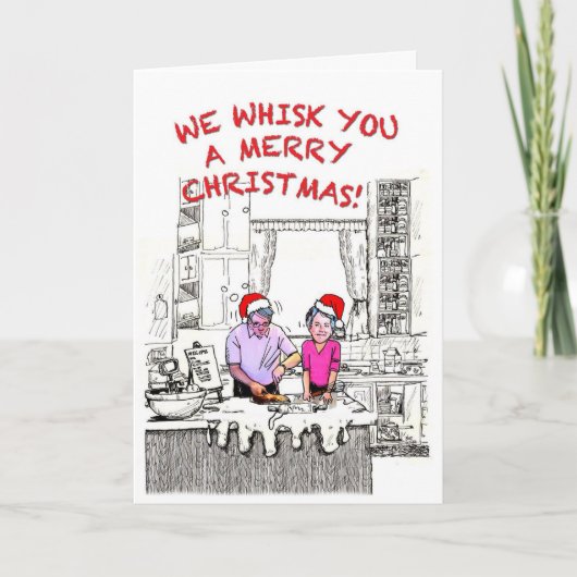 Zwaaiend u Vrolijke Kerstmis Feestdagen Kaart (Voorkant)