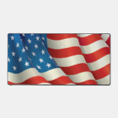 Zwaaiende Amerikaanse vlag Rood Wit en Blauw Bureaumat (Voorkant)