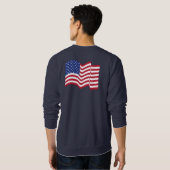 Zwaaiende Amerikaanse Vlag Sweatshirt (Achterkant volledig)