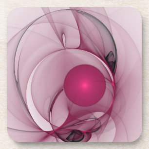 Zwaaiende Fractal, Moderne Abstracte Besroze Kunst Bier Onderzetter