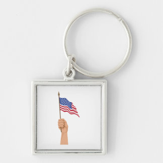 zwaaiende hand met vlag van de VS Sleutelhanger