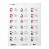 Zwaaiende Kerstman retouradres Etiket (Full Sheet)