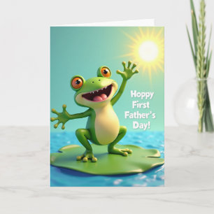 Zwaaiende Kikker Mooi Vaderdag Kaart