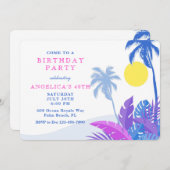 Zwaaiende palmbomen kaart (Voorkant / Achterkant)