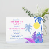 Zwaaiende palmbomen kaart (Staand voorkant)