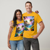 Zwaaiende palmbomen t-shirt (Unisex)