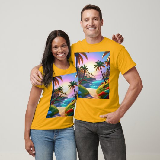 Zwaaiende palmbomen t-shirt (Unisex)