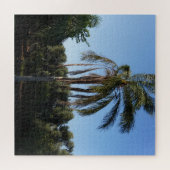 Zwaaiende palmboom onder een heldere hemel legpuzzel (Horizontaal)