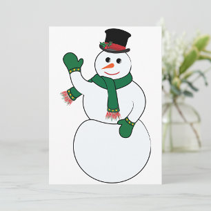 Zwaaiende Snowman uitnodigingen