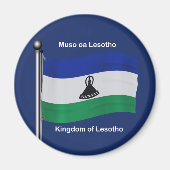 Zwaaiende Vlag van Lesotho Magneet (Voorkant)