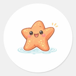 Zwaaiende Zeester Ronde Sticker