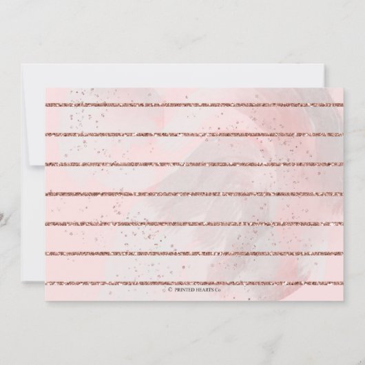 Zwaan 1e verjaardag | Wit en Roos Gouden Glitter Kaart (Achterkant)