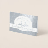 Zwaan 70ste platinaten jubileum uitnodigingskaart folie kaarten (Voorkant)