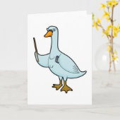 Zwaan als leraar met boek en aanwijsstok kaart (Gele Bloem)