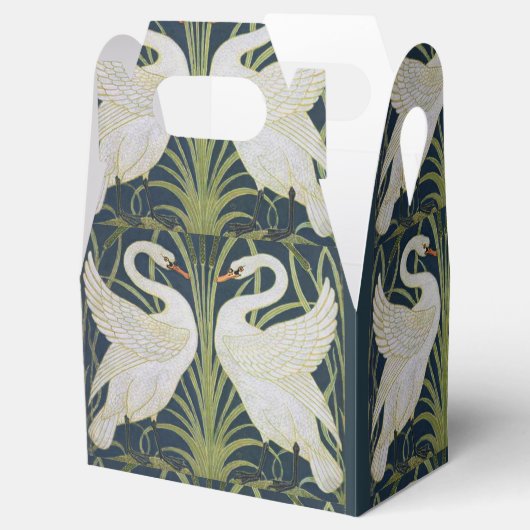 zwaan art nouveau twee zwanen bedankdoosjes (Geopend)