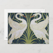 zwaan art nouveau twee zwanen briefkaart (Voorkant / Achterkant)