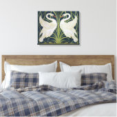 zwaan art nouveau twee zwanen canvas afdruk (Insitu (Slaapkamer))