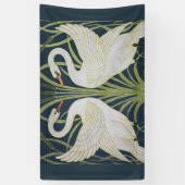 zwaan art nouveau twee zwanen spandoek (Verticaal)
