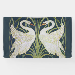 zwaan art nouveau twee zwanen spandoek