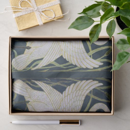 zwaan art nouveau twee zwanen tissuepapier (Geschenk)