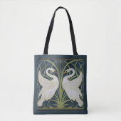 zwaan art nouveau twee zwanen tote bag (Voorkant)