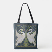zwaan art nouveau twee zwanen tote bag (Achterkant)