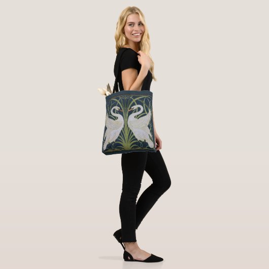 zwaan art nouveau twee zwanen tote bag (Op model)