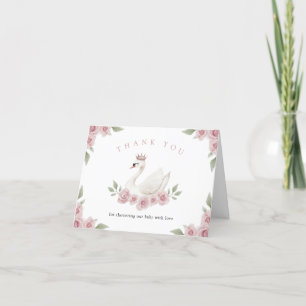 zwaan Baby shower Bedankkaart