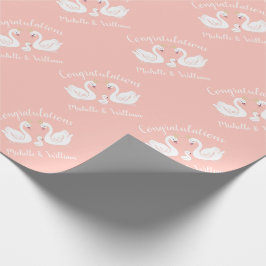 zwaan Baby shower Cadeaupapier