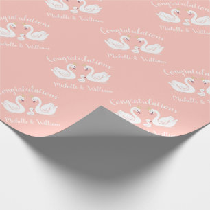 zwaan Baby shower Cadeaupapier