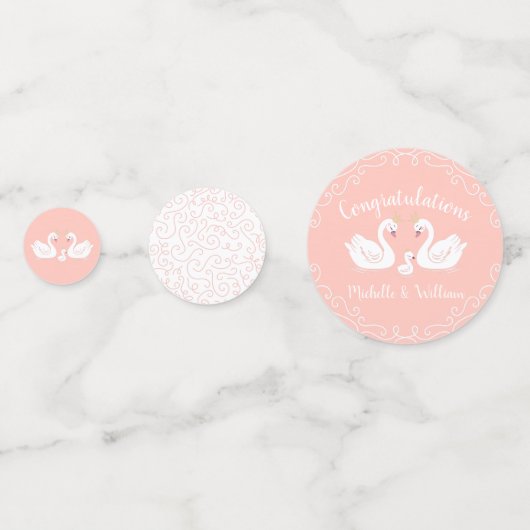 zwaan Baby shower Confetti (Achterkanten)