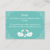 zwaan Baby shower Informatiekaartje (Voorkant)