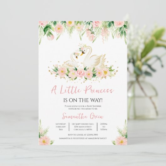 zwaan Baby shower Kaart (Staand voorkant)