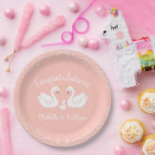 zwaan Baby shower Papieren Bordje (Feest)