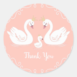 zwaan Baby shower Ronde Sticker