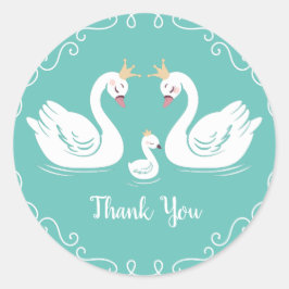 zwaan Baby shower Ronde Sticker