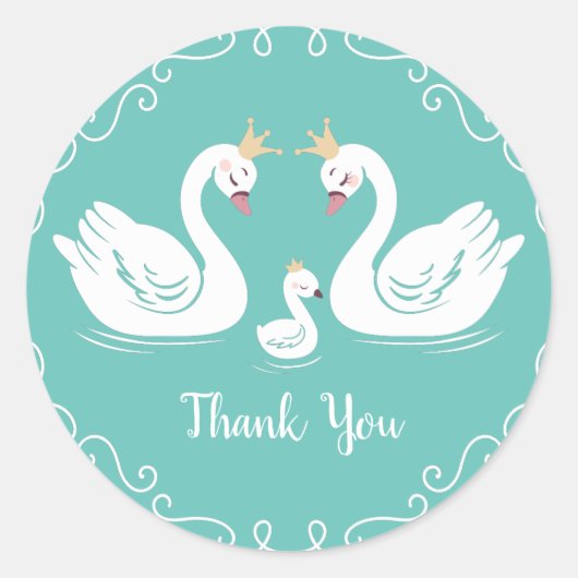 zwaan Baby shower Ronde Sticker (Voorkant)