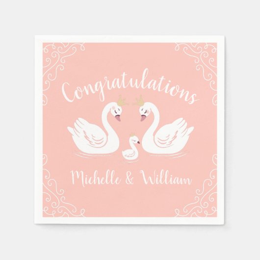 zwaan Baby shower Servet (Voorkant)