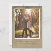 Zwaan Bewaar de datum Fotokaart Elegant Brown Kaart (Voorkant)