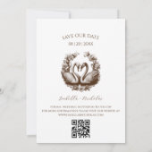 Zwaan Bewaar de datum Fotokaart Elegant Brown Kaart (Achterkant)