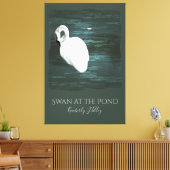 Zwaan bij de vijver canvas afdruk (Insitu (Woonkamer))