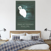 Zwaan bij de vijver canvas afdruk (Insitu (Slaapkamer))