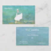 Zwaan bij het Balatonmeer - waterverf Visitekaartje (Voorkant / Achterkant)