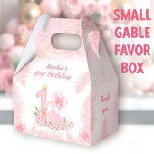 Zwaan Bloemen Veer Roze 1e Verjaardag Kleine Gable Bedankdoosjes