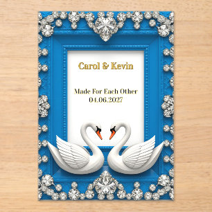 Zwaan Bruiloft Kader Luxe Bruiloft Decoratie ✨ Acryl Uitnodigingen