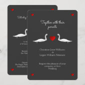 Zwaan Bruiloft met Grijs Kaart (Voorkant / Achterkant)